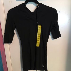 Calvin Klein black hooded shirt NWT